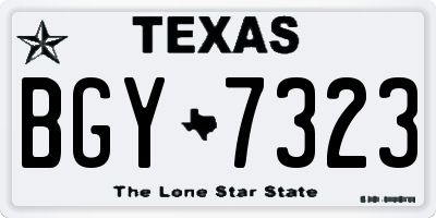 TX license plate BGY7323
