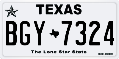 TX license plate BGY7324
