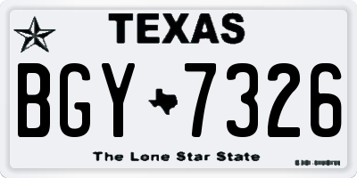 TX license plate BGY7326