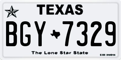 TX license plate BGY7329