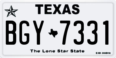 TX license plate BGY7331