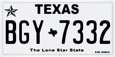 TX license plate BGY7332