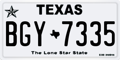 TX license plate BGY7335