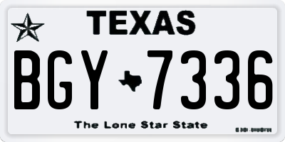 TX license plate BGY7336