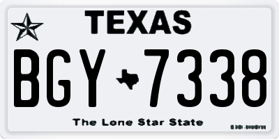 TX license plate BGY7338