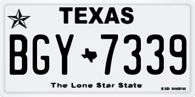 TX license plate BGY7339