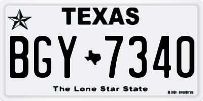 TX license plate BGY7340