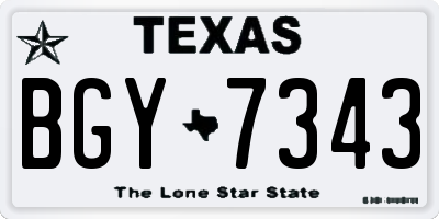 TX license plate BGY7343