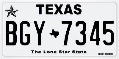 TX license plate BGY7345