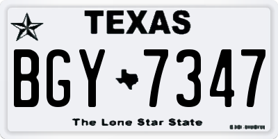 TX license plate BGY7347