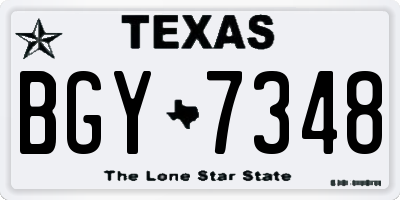 TX license plate BGY7348