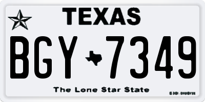TX license plate BGY7349