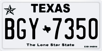 TX license plate BGY7350