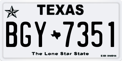 TX license plate BGY7351