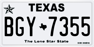 TX license plate BGY7355