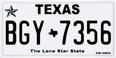 TX license plate BGY7356