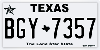TX license plate BGY7357