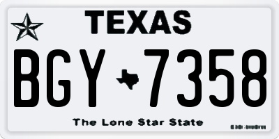 TX license plate BGY7358