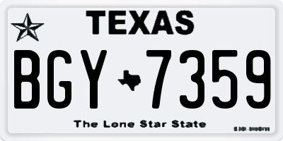 TX license plate BGY7359