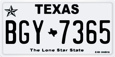 TX license plate BGY7365
