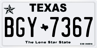 TX license plate BGY7367