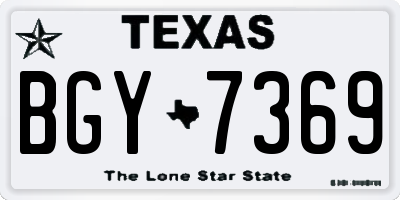 TX license plate BGY7369
