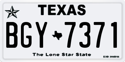 TX license plate BGY7371
