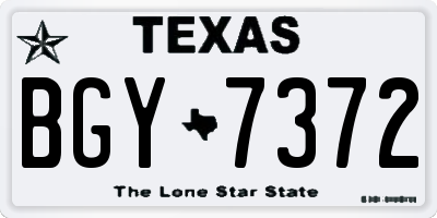 TX license plate BGY7372