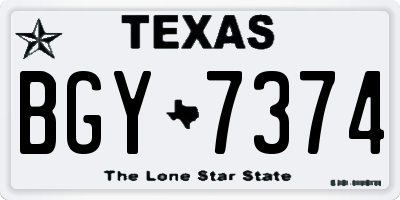 TX license plate BGY7374