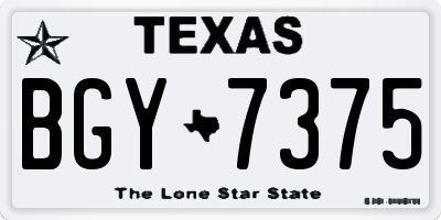 TX license plate BGY7375
