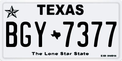 TX license plate BGY7377