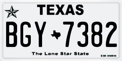 TX license plate BGY7382