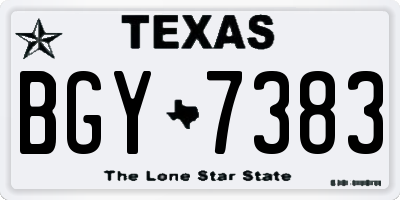 TX license plate BGY7383