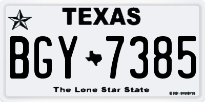 TX license plate BGY7385