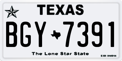 TX license plate BGY7391