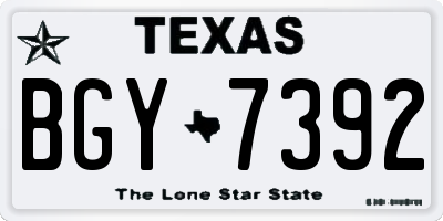 TX license plate BGY7392