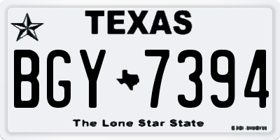 TX license plate BGY7394