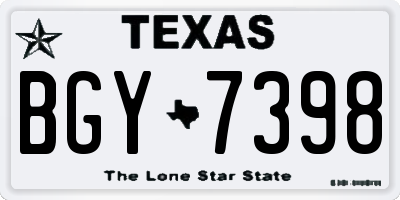 TX license plate BGY7398