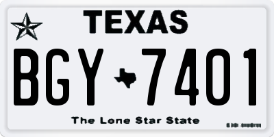 TX license plate BGY7401