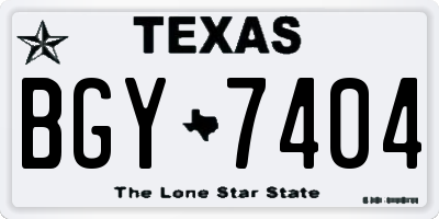 TX license plate BGY7404