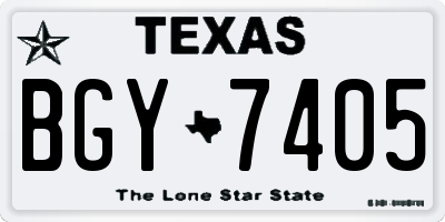 TX license plate BGY7405