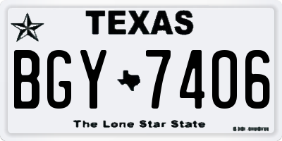 TX license plate BGY7406