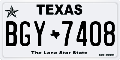 TX license plate BGY7408