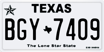 TX license plate BGY7409