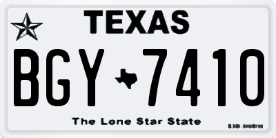 TX license plate BGY7410
