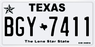 TX license plate BGY7411
