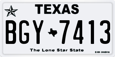TX license plate BGY7413