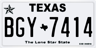 TX license plate BGY7414
