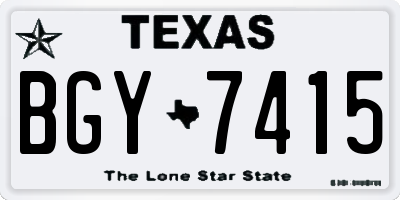 TX license plate BGY7415