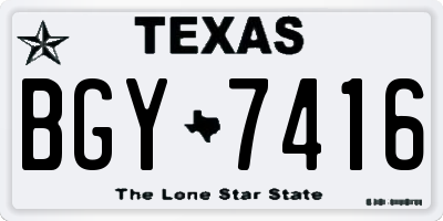 TX license plate BGY7416